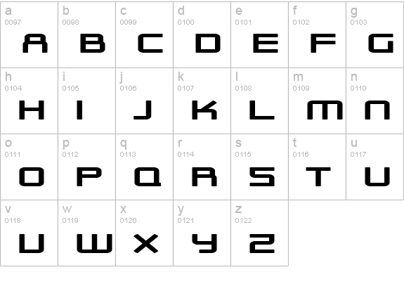SF Outer Limits ExtUpright lowercase a-z preview