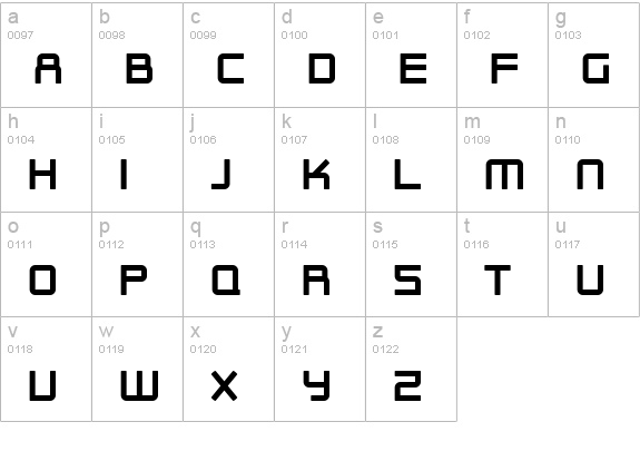 SF Outer Limits Upright lowercase a-z preview
