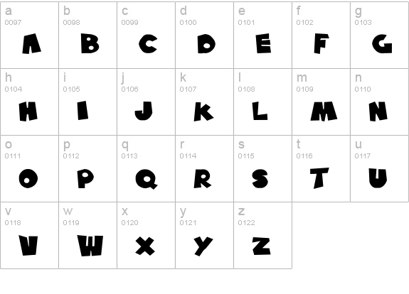SF Pale Bottom Extended lowercase a-z preview