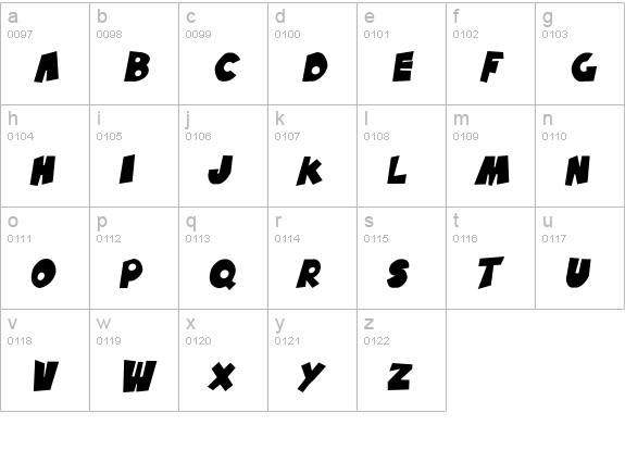 SF Pale Bottom Oblique lowercase a-z preview