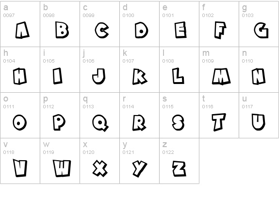 SF Pale Bottom Shaded lowercase a-z preview