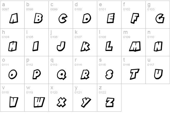 SF Pale Bottom Shaded Oblique lowercase a-z preview