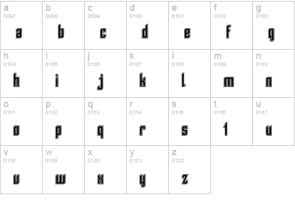 SF Piezolectric Inline lowercase a-z preview