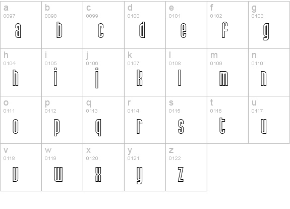 SF Port McKenzie Outline lowercase a-z preview