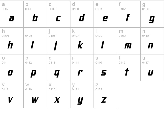 SF Proverbial Gothic Bold Oblique lowercase a-z preview