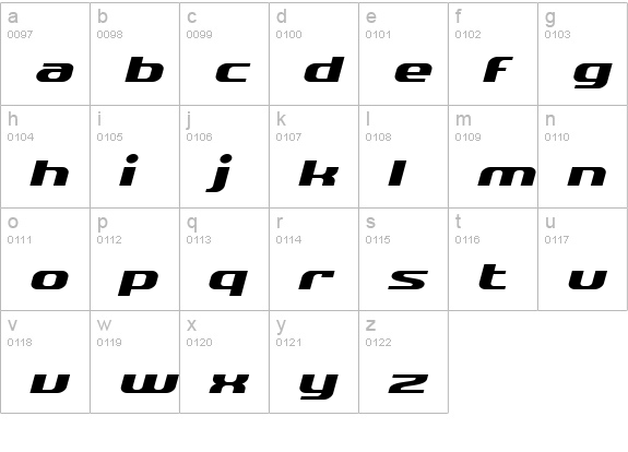 SF Quartzite Extended Oblique lowercase a-z preview