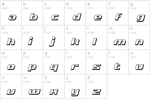 SF Quartzite Shaded Oblique lowercase a-z preview