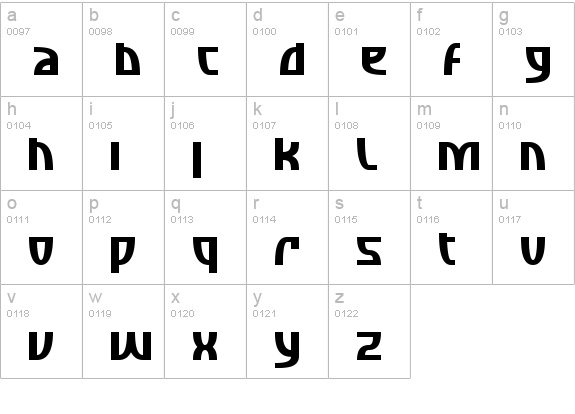 SF Retroesque lowercase a-z preview