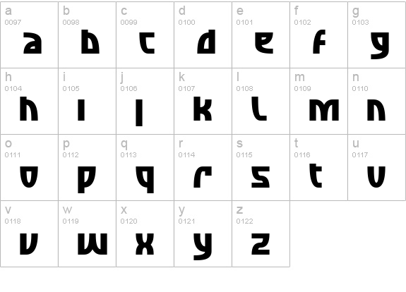 SF Retroesque Bold lowercase a-z preview