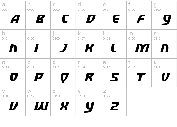 SF Retroesque SC Italic lowercase a-z preview