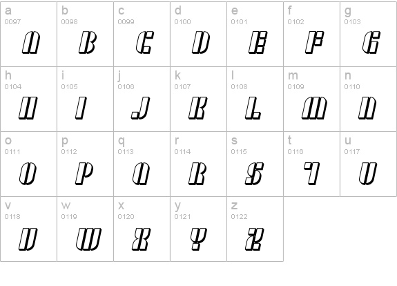SF RetroSplice SC Shaded lowercase a-z preview