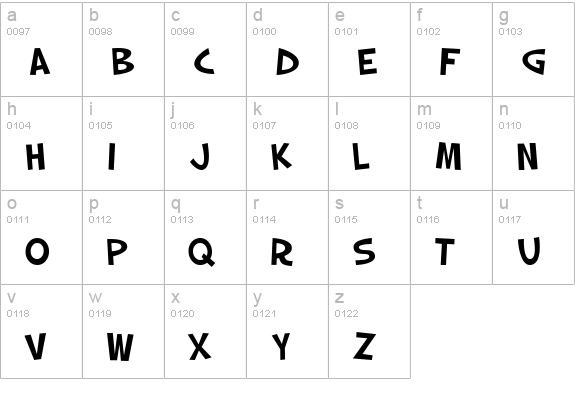 SF Slapstick Comic lowercase a-z preview