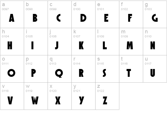 SF Speakeasy lowercase a-z preview