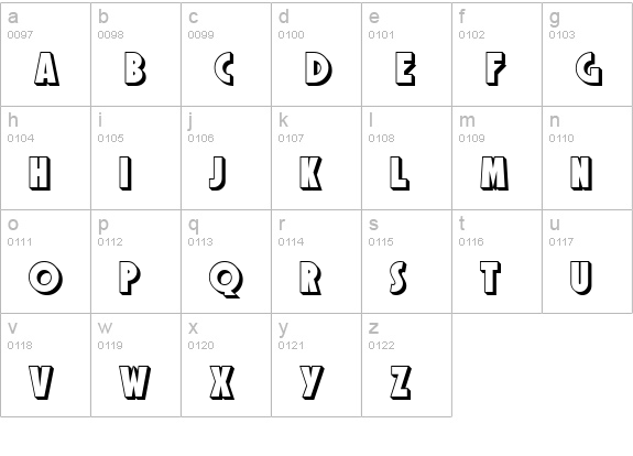 SF Speakeasy Shaded lowercase a-z preview