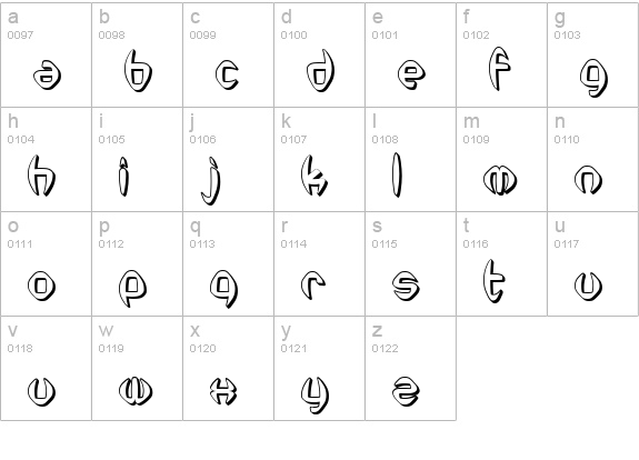 SF Synthonic Pop Shaded lowercase a-z preview