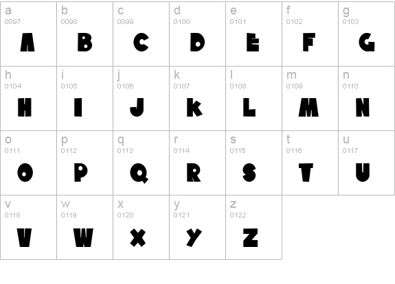 SF Tattle Tales Bold lowercase a-z preview