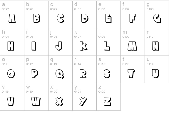 SF Tattle Tales Shadow lowercase a-z preview