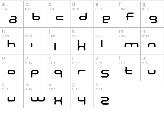 SF Technodelight NS lowercase a-z preview
