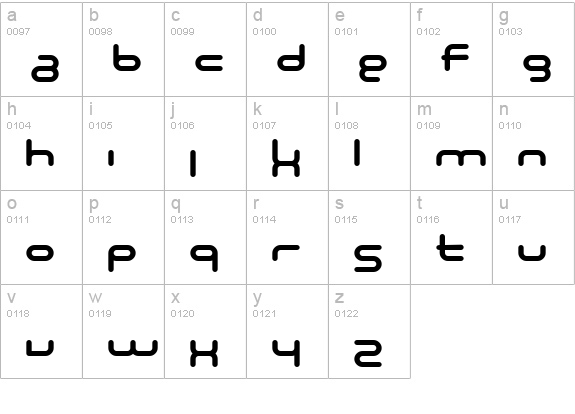 SF Technodelight NS Bold lowercase a-z preview