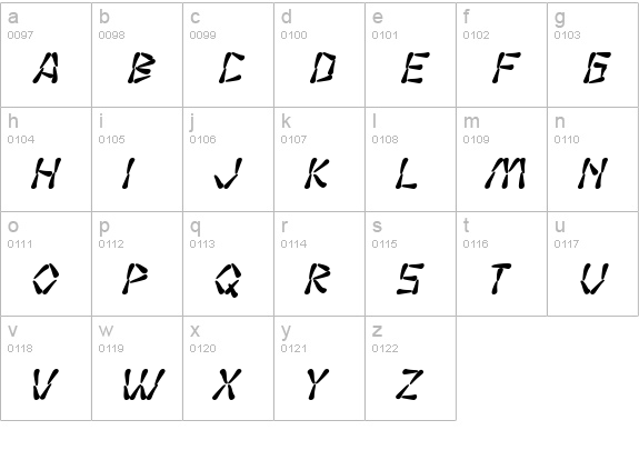 SF Wasabi Bold Italic lowercase a-z preview
