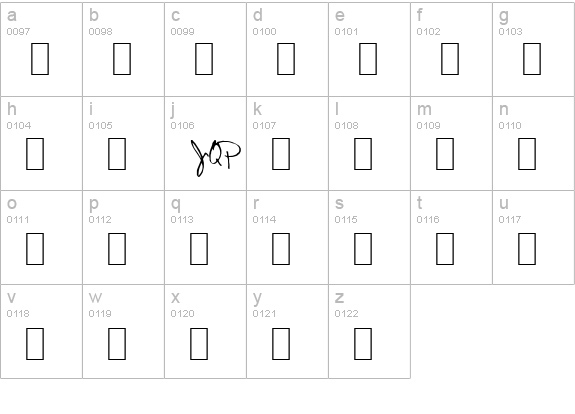 SGCF_Sig lowercase a-z preview