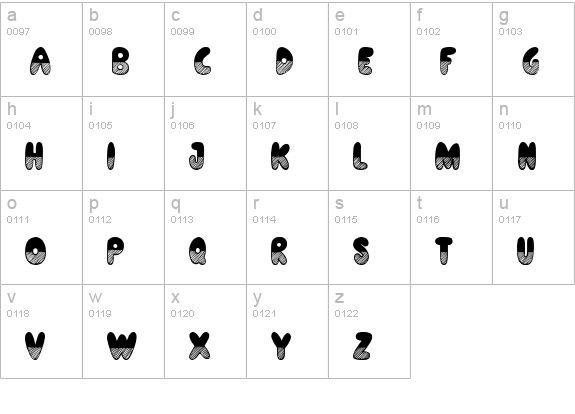 Shades of Grey lowercase a-z preview