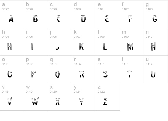 Shadow Normal lowercase a-z preview