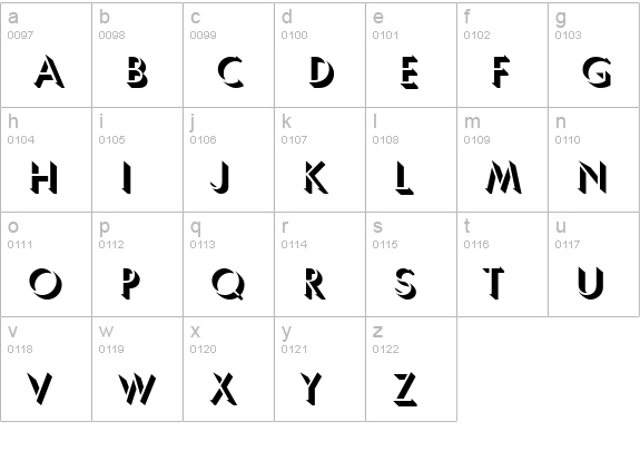 Shadow SSi lowercase a-z preview