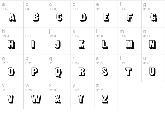 Shadowone lowercase a-z preview
