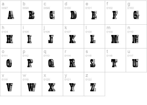 Shady Characters Medium lowercase a-z preview