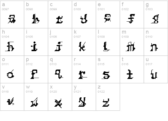 Shakopee lowercase a-z preview