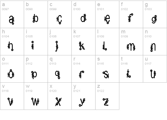 Shamantics lowercase a-z preview