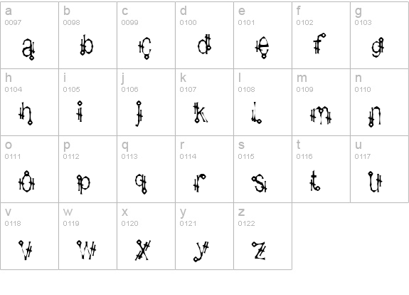 Shamantics Gothick lowercase a-z preview