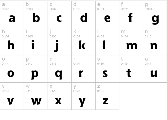Shannon Extra Bold ATT lowercase a-z preview