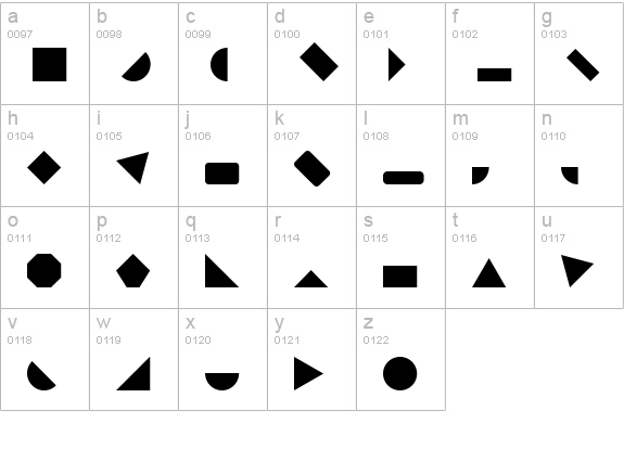 Shape Blocks Solid lowercase a-z preview