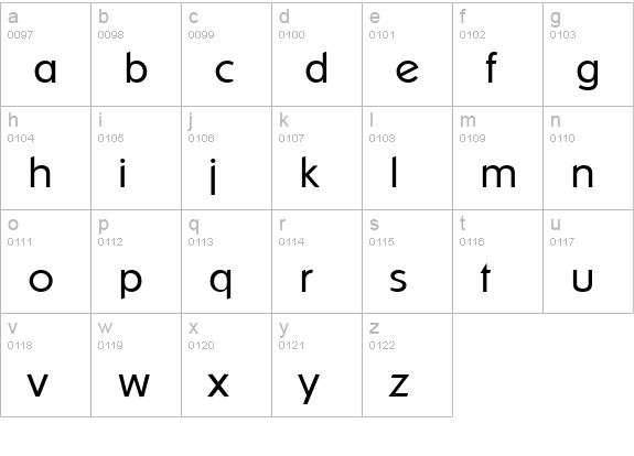Sharnay Light lowercase a-z preview