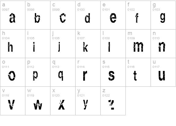 Shatterboxx lowercase a-z preview