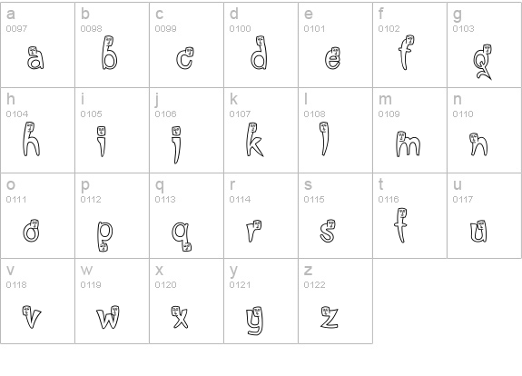 ShaziGhost lowercase a-z preview