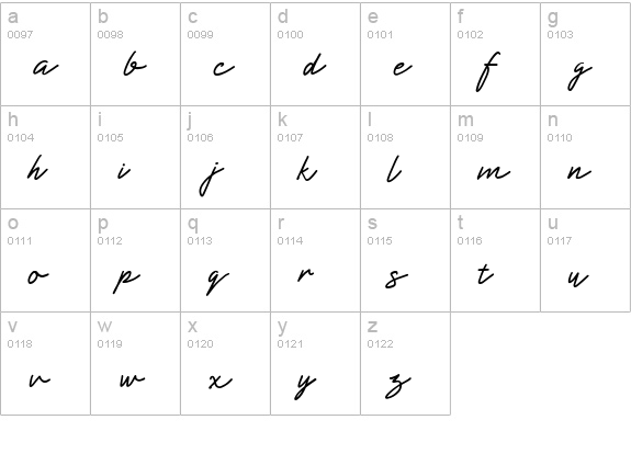 Shearlight lowercase a-z preview