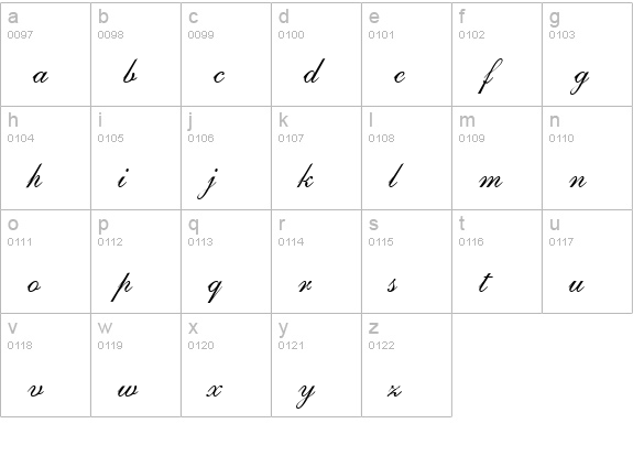 SheerGrace Regular lowercase a-z preview