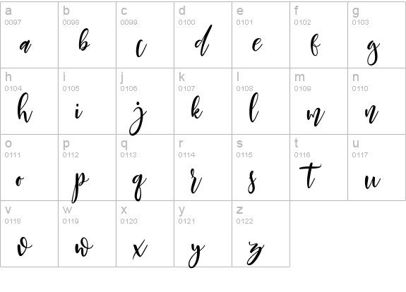 Sheline lowercase a-z preview