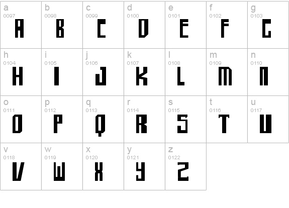 shellhead lowercase a-z preview