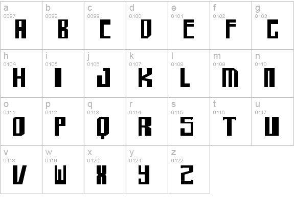 shellhead Bold lowercase a-z preview