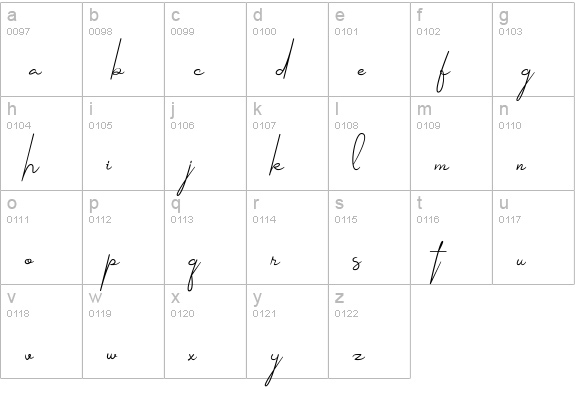 Shellomita lowercase a-z preview