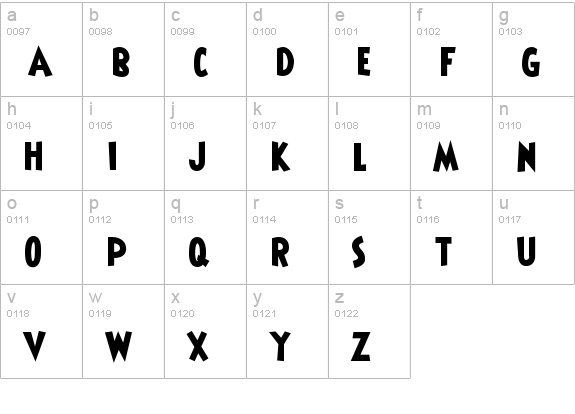 Shermlock lowercase a-z preview