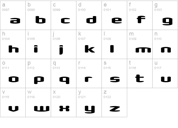 Shimano-RoundBlack lowercase a-z preview