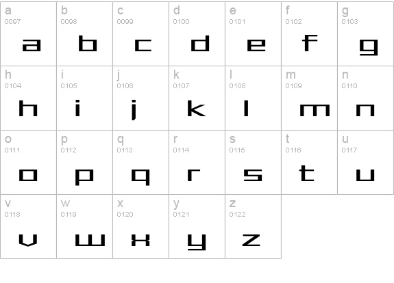 Shimano-SquareLight lowercase a-z preview