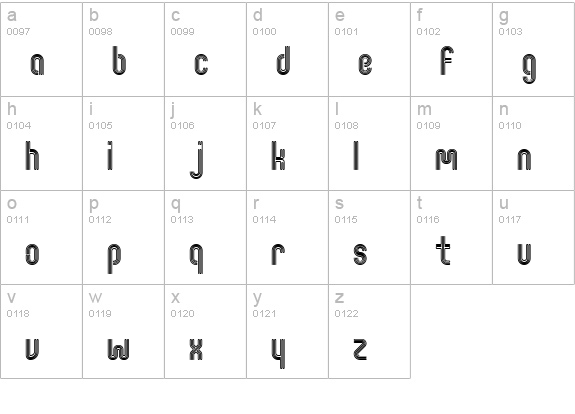 ShineOn lowercase a-z preview