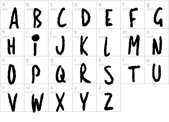 Shiny Darks
 lowercase a-z preview