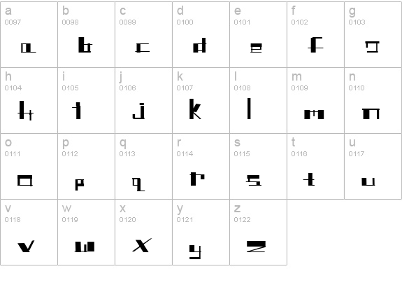 Shitfont lowercase a-z preview